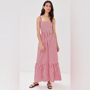 Hill House Anjuli Red and White Stripe Maxi Nap Dress